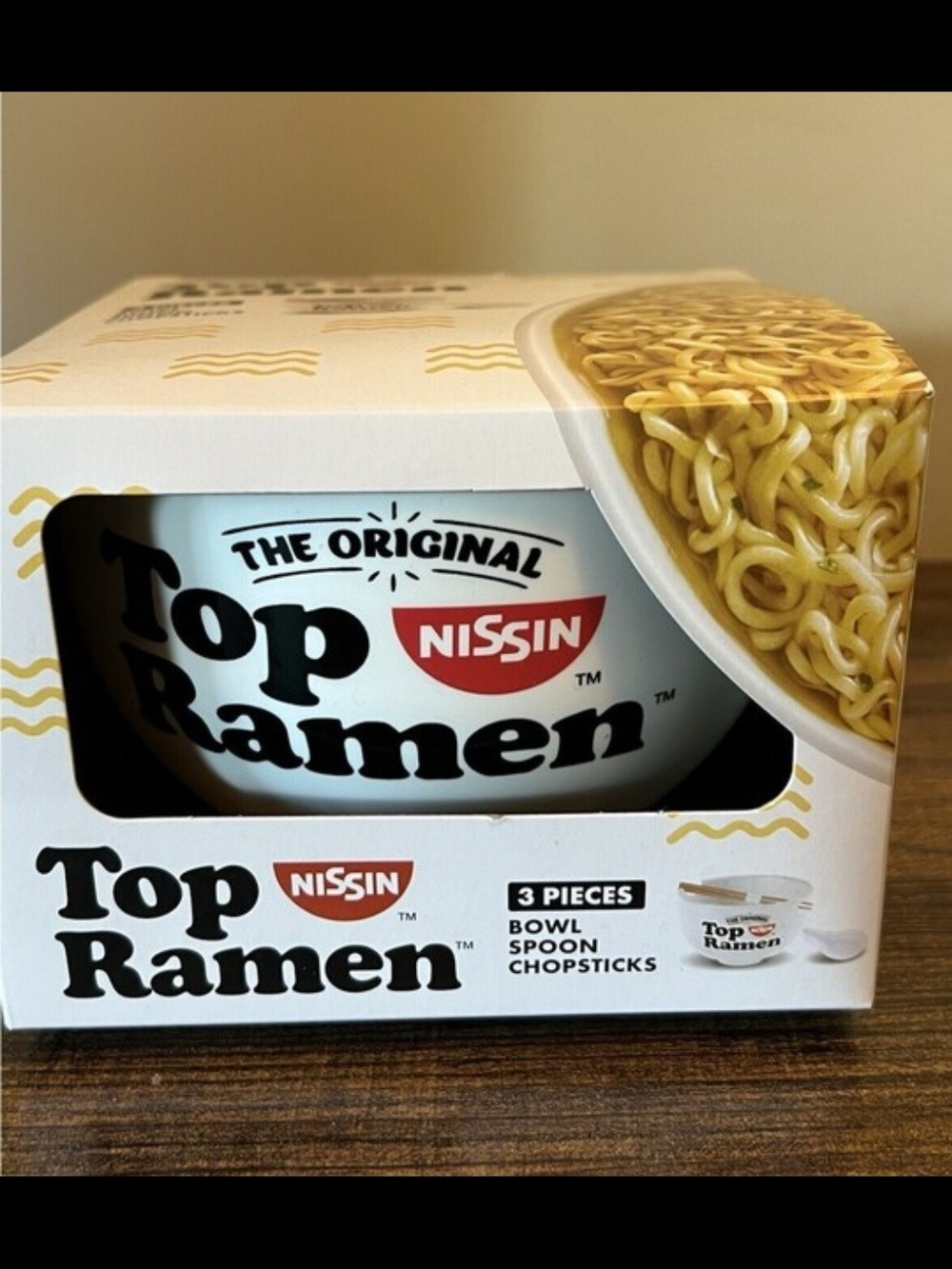 Set of 2  Nissin Top Ramen 3-Piece Bowl Set with Red Logo